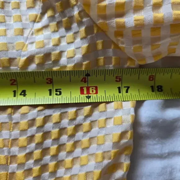 Guy Laroche Paris Silk Gingham Checked Jacket Blazer Yellow SZ-38 Made in Japan - Picture 6 of 7